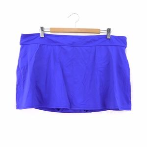 Anne Cole Plus Size Basic Solid Swim Skirt, Blue